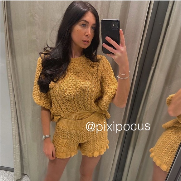 ZARA Embroidered Ruffle Sweater Orange NWT - Picture 4 of 10